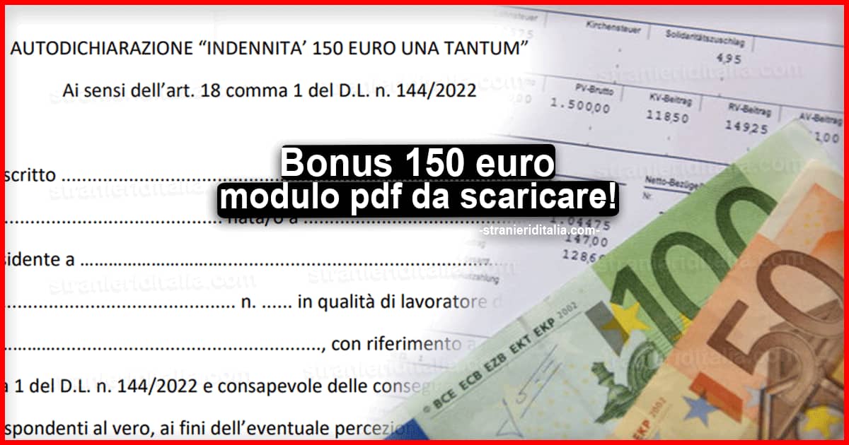 Modulo bonus 150 euro pdf inps fac simile Word Pdf